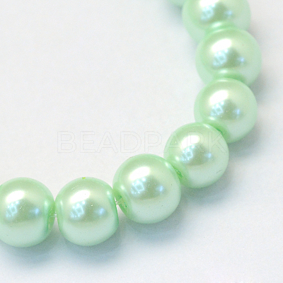 Baking Paint Pearlized Glass Pearl Round Bead Strands HY-Q003-4mm-04-1