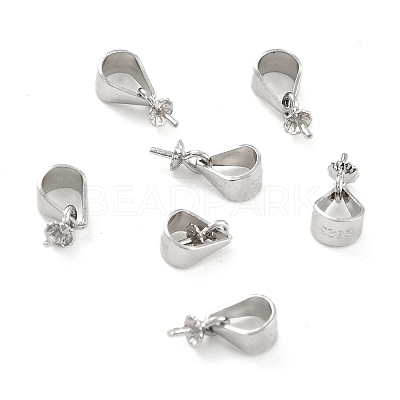 Anti-Tarnish Rhodium Plated 925 Sterling Silver Peg Bails STER-Z001-115P-1