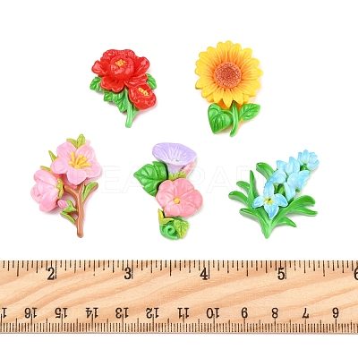 25Pcs 5 Styles Opaque Resin Cabochons RESI-FS0001-97-1
