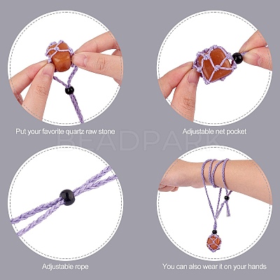 Braided Waxed Cotton Thread Cords Macrame Pouch Necklace Making AJEW-SW00022-06-1
