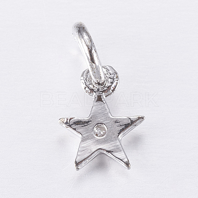Brass Micro Pave Cubic Zirconia Charms LS-ZIRC-E135-30P-1