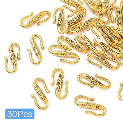 30Pcs Tibetan Style Alloy S-Hook Clasps TIBE-YW0001-96AG-1