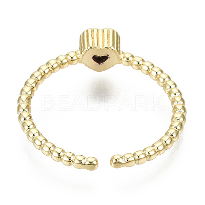 Brass Micro Pave Cubic Zirconia Cuff Rings RJEW-T016-12G-NF-1