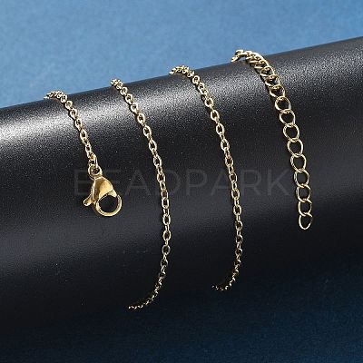 304 Stainless Steel Cable Chain Necklace X-STAS-T040-PJ205-40-1