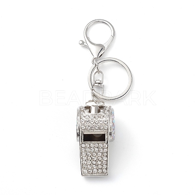 Shining Zinc Alloy Rhinestone Whistle Pendant Keychain KEYC-O014-01P-04-1