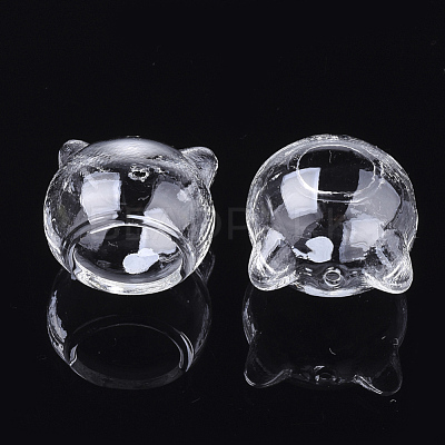 Handmade Kitten Blown Glass Globe Beads BLOW-T001-31-1