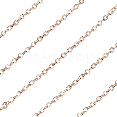 Brass Coated Iron Flat Cable Chains CH-TAC0007-01RG-1