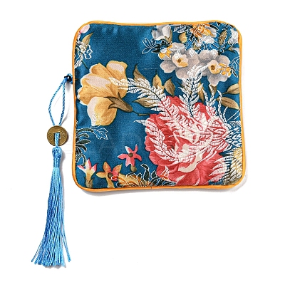 Chinese Style Floral Cloth Jewelry Storage Zipper Pouches AJEW-D063-01E-1