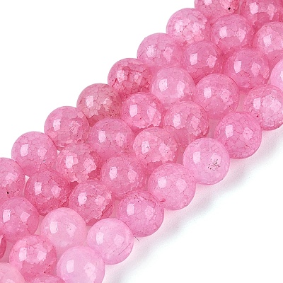 Ombre Effect Dyed Crackle Glass Beads Strands GLAA-Q106-01A-B08-1