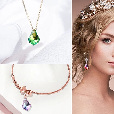 35Pcs 7 Colors Electroplated Glass Pendants FIND-YW0005-99-1