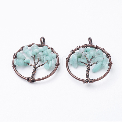 Natural & Synthetic Mixed Stone Pendants G-E419-R-1