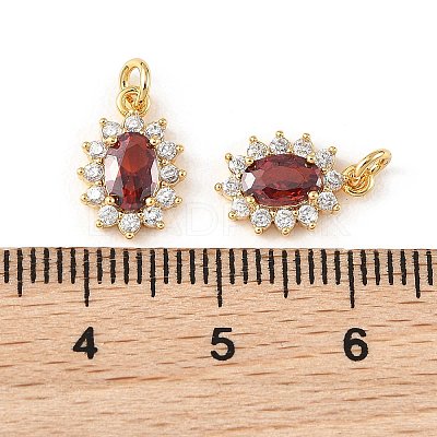SHEGRACE Brass Micro Pave Cubic Zirconia Pendants XGRQ2O123-446F-G-1
