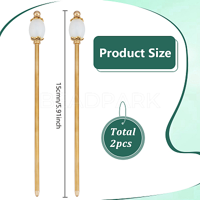 2Pcs Brass Hair Sticks OHAR-PH00009-1