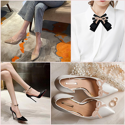 4Pcs Alloy Rhinestone Shoe Decoration AJEW-GF0009-29KCG-1