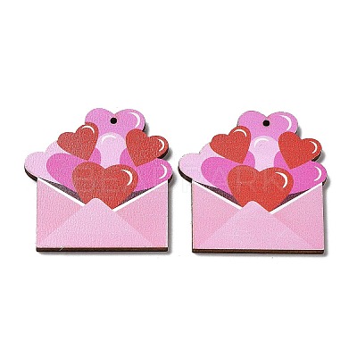 Single Face Printed Wood Pendants WOOD-B008-04-1