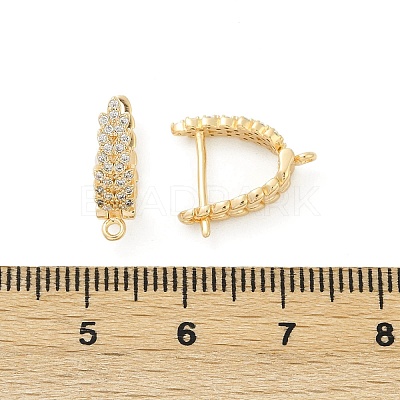 Brass with Cubic Zirconia Stud Earring Findings KK-Q051-02G-1