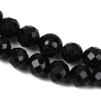 Natural Black Tourmaline Beads Strands G-G927-46-1