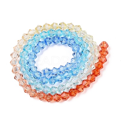 Gradient Color Baking Paint Glass Bead Strands DGLA-A039-T6mm-A012-1