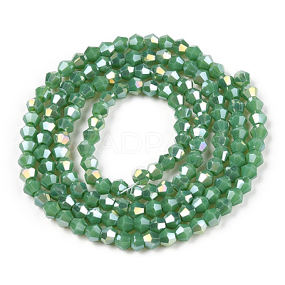 Opaque Solid Color Electroplate Glass Beads Strands EGLA-A039-P2mm-B08-1