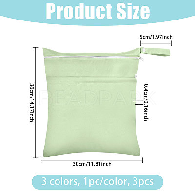 3Pcs 3 Colors Cloth Makeup Storage Zipper Bags ABAG-GL0001-08-1