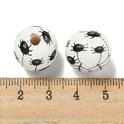 Printed Wood European Beads WOOD-G022-08A-11-1