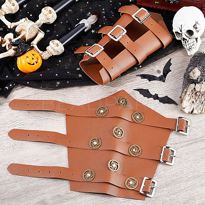 Adjustable PU Leather Cuff Wristband for Bikers AJEW-WH0415-25A-1