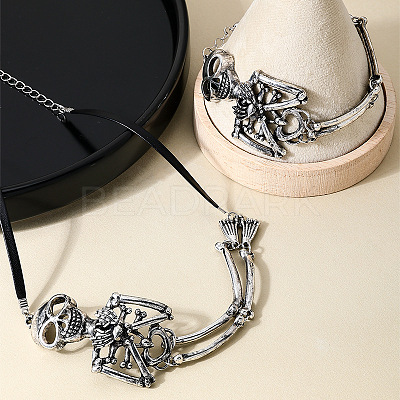 Alloy Skeleton Bracelets & Necklaces Sets FS-WG61533-01-1