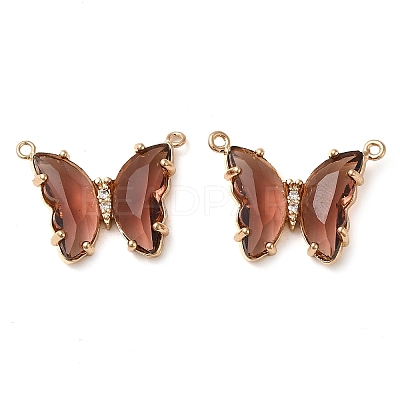 Brass Pave Faceted Glass Connector Charms FIND-Z020-03I-1