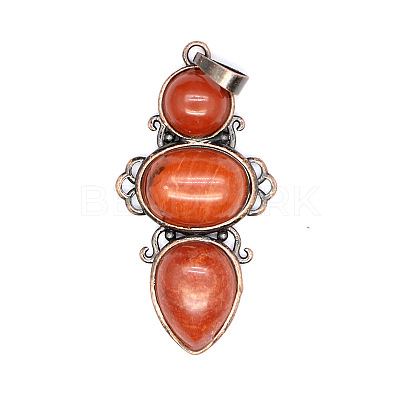 Retro Natural Red Jasper Pendants LS-PW-WG7292F-01-1