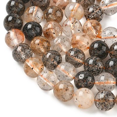 Natural Herkimer Diamond Beads Strands G-Z115-C01-8mm-1