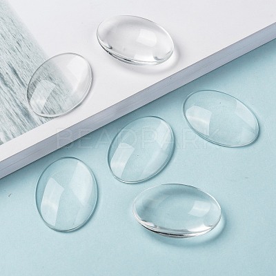Transparent Oval Glass Cabochons LS-GGLA-R022-35x25-1