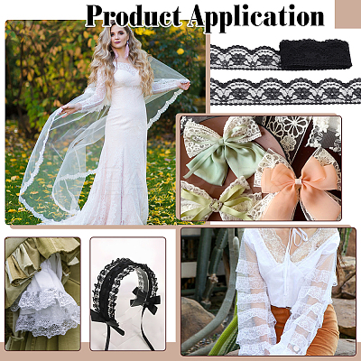 50Yards Polyester Lace Ribbons SRIB-PH0001-53B-1