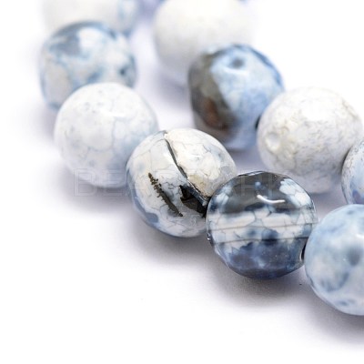 Faceted Natural Fire Crackle Agate Beads Strands X-G-F447-8mm-B09-1
