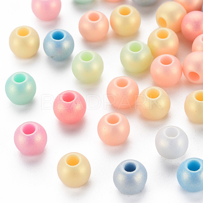 Spray Painted Opaque Acrylic Beads ACRP-S679-C33-1
