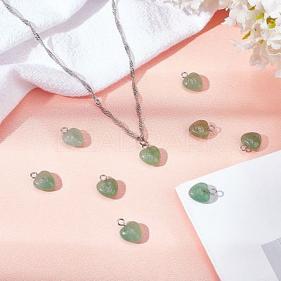 24Pcs Natural Green Aventurine Charms G-BC0001-21B-1