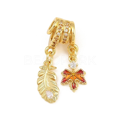 Brass Micro Pave Clear Cubic Zirconia Pendants CU-CBAD306-08G-02-1