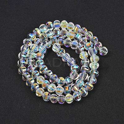 Electroplate Transparent Glass Beads Strands EGLA-B011-08A-AB02-1