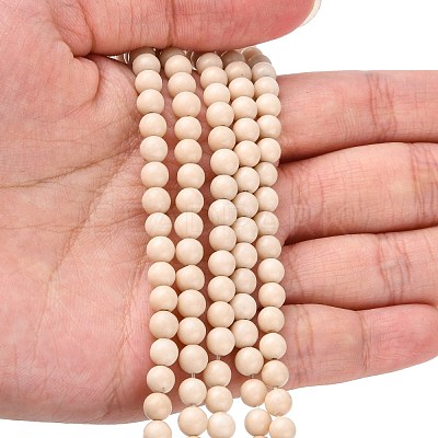 Natural Fossil Beads Strands G-E110-4mm-2-1