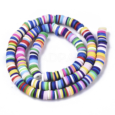 Handmade Polymer Clay Beads Strands CLAY-R089-6mm-079-1