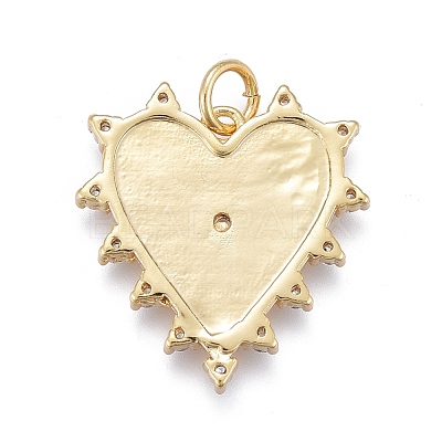 Brass Micro Pave Clear Cubic Zirconia Pendants ZIRC-M108-29-G-1