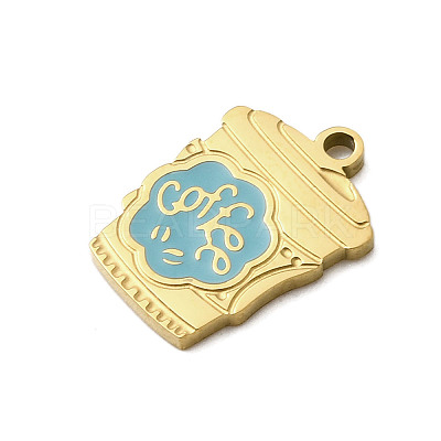 304 Stainless Steel Enamel Pendants STAS-I336-01G-02-1