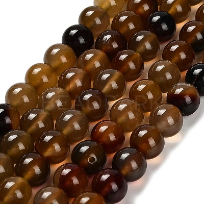 Dyed Natural Agate Beads Strands G-G203-10D-10mm-1
