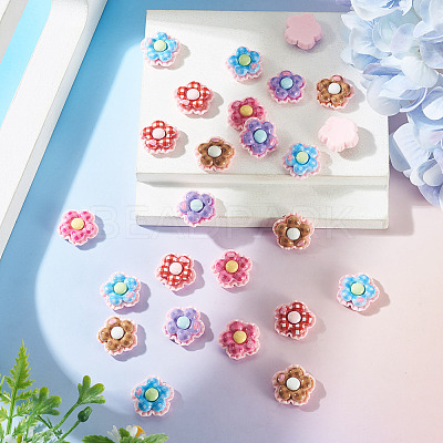 30Pcs Opaque Resin Cabochons RESI-TA0005-79E-1
