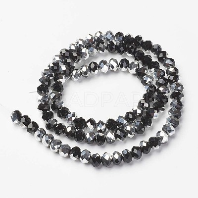 Electroplate Transparent Glass Beads Strands EGLA-A034-T6mm-M01-1