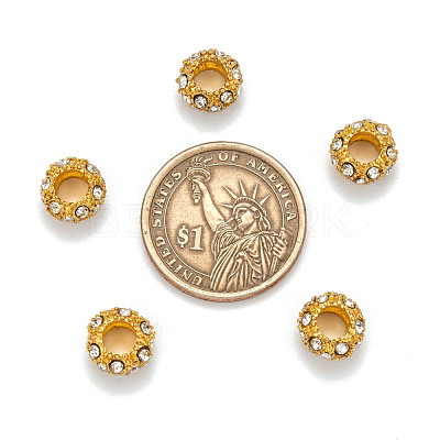 Alloy Rhinestone European Beads CPDL-H997-3-1