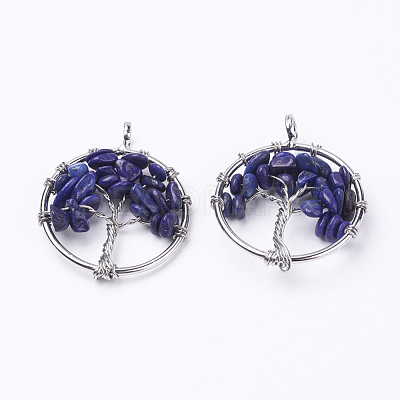 Natural Lapis Lazuli Pendants G-E419-01P-1