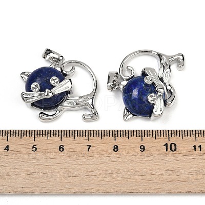 Dyed Natural Lapis Lazuli Kitten Pendants G-J386-C17-22-1
