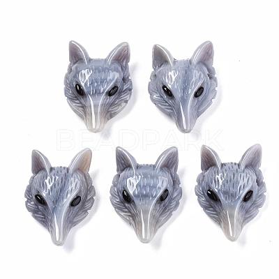 Natural Grey Agate Pendants G-R478-005D-1