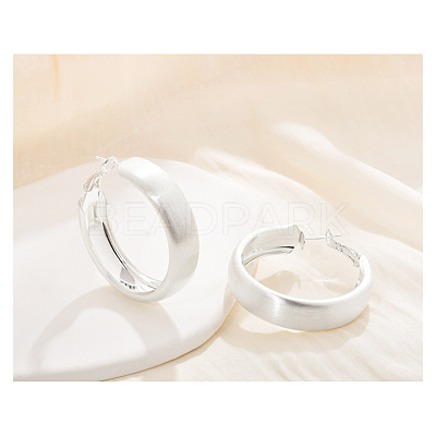 Brass Ring Hoop Earrings for Women LS-EJEW-A121-17B-S-1