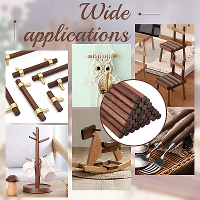 50Pcs Waxed Round Wooden Sticks WOOD-OC0004-26-1